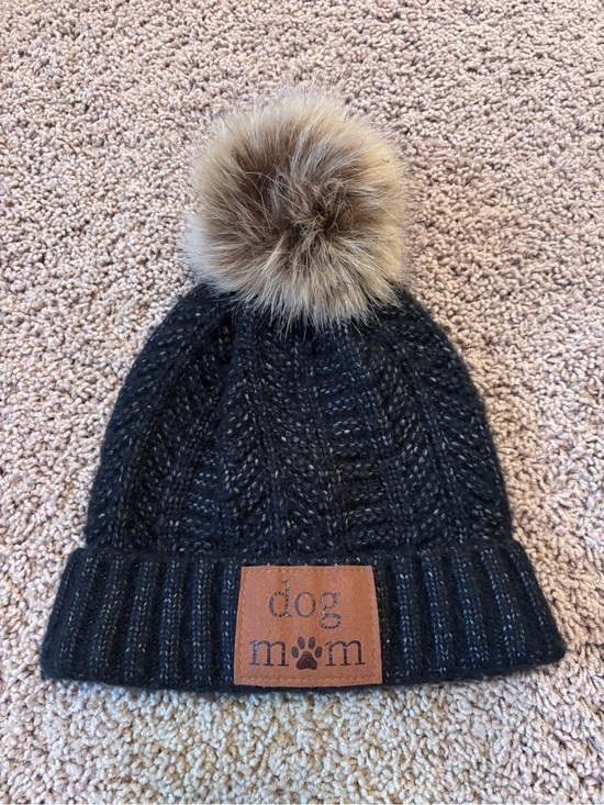 David and Young Accessories - David and Young “Dog Mom” Pom Pom Hat